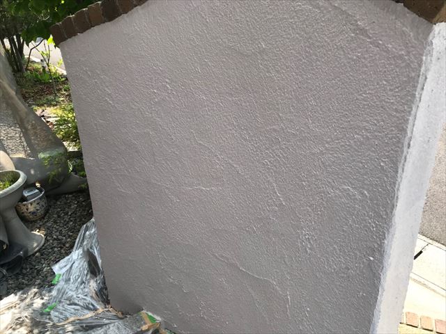 ブロック塀の塗装、完了